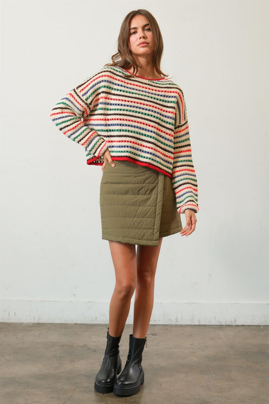 Multi-Colored Striped Sweater