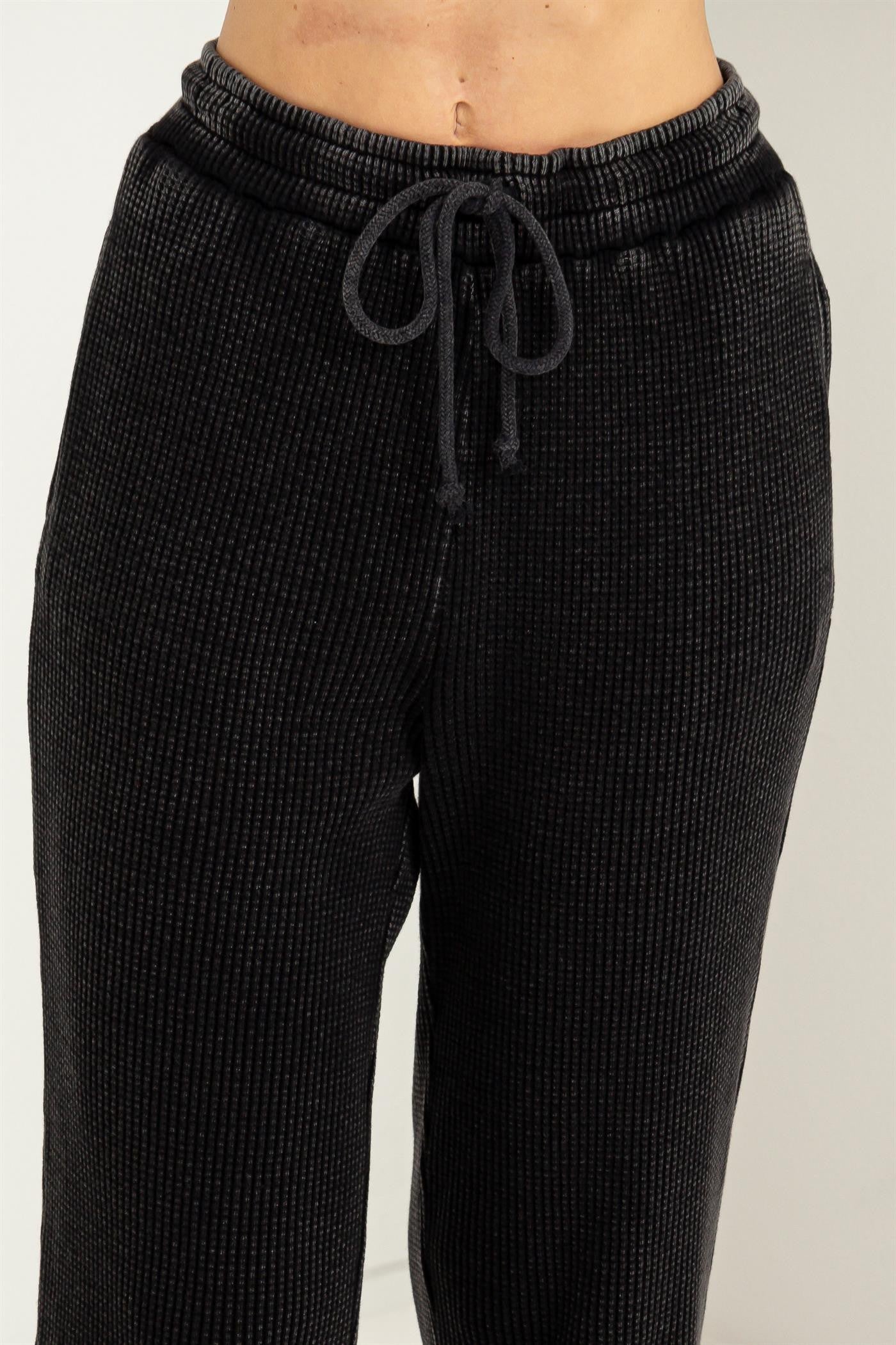 Cozy Wideleg Waffle Pants