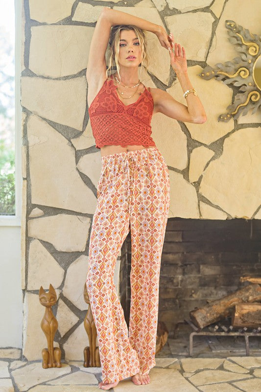 Printed Drawstring Soft Pant