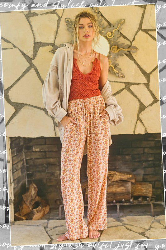 Printed Drawstring Soft Pant