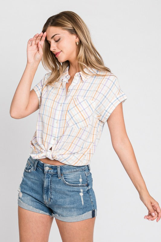 Colorful Plaid Button Up