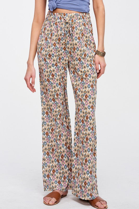 Boho Printed Wideleg Pant