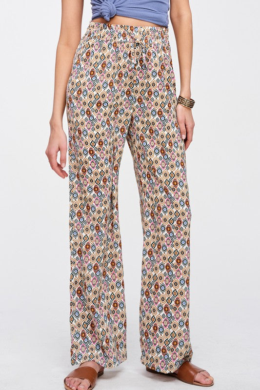 Boho Printed Wideleg Pant
