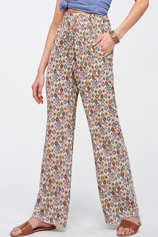 Boho Printed Wideleg Pant