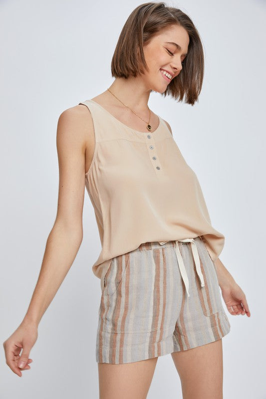 Stripe Linen Shorts