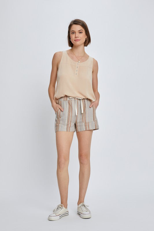 Stripe Linen Shorts