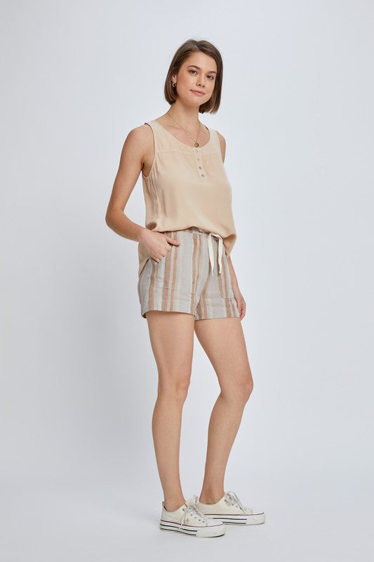 Stripe Linen Shorts