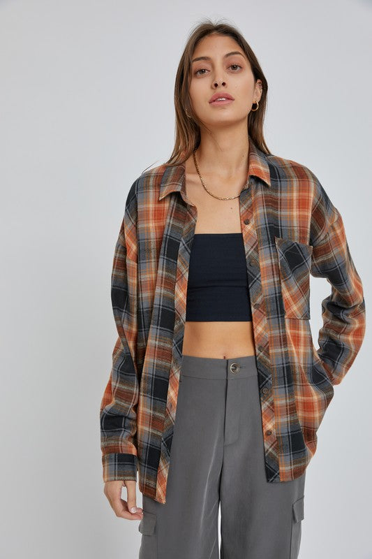 Amber Oversize Boyfriend Flannel – The Hanger Boutique