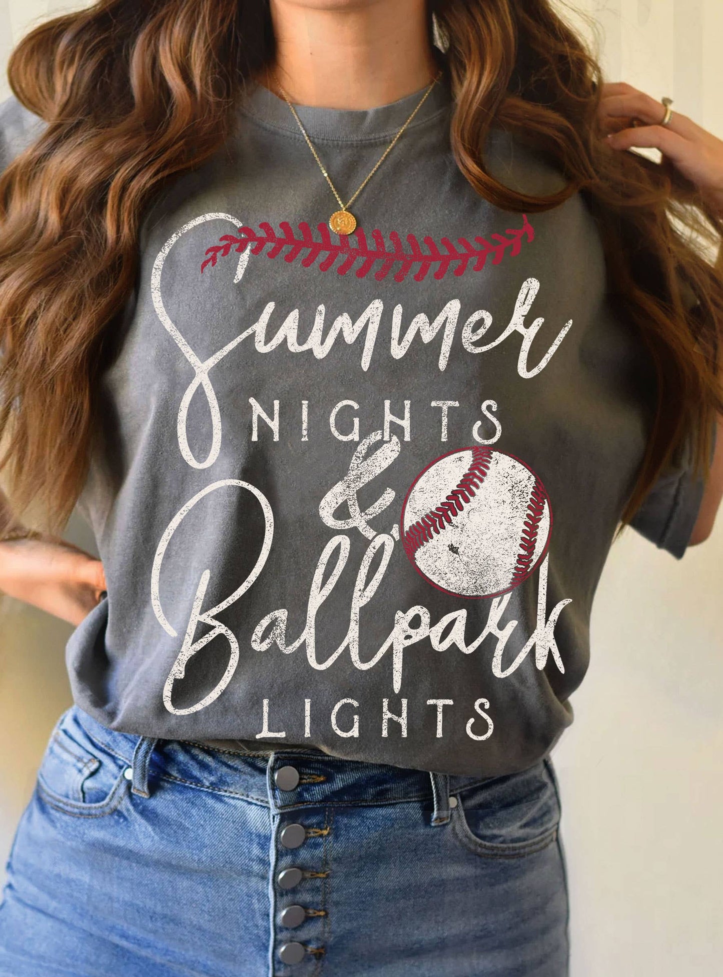 Summer Nights and Ballpark Lights Graphic Tee