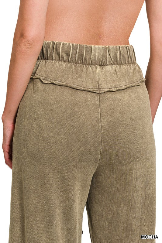 Exposed Seam Flare Hem Cropped Pant