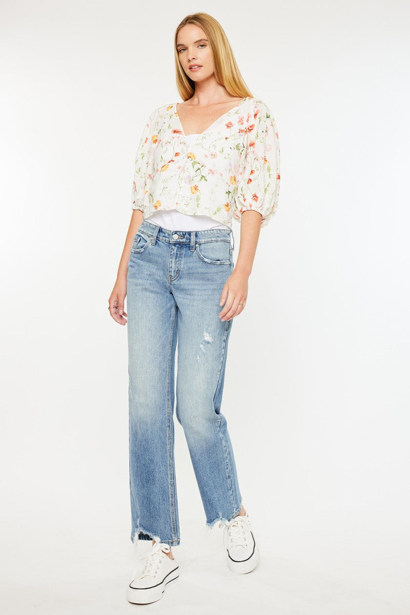 Rose KanCan Mid Rise Straight Jean