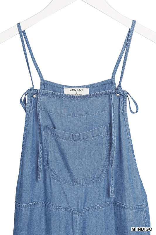 Adjustable Soft Denim Jumpsuit