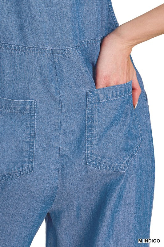 Adjustable Soft Denim Jumpsuit