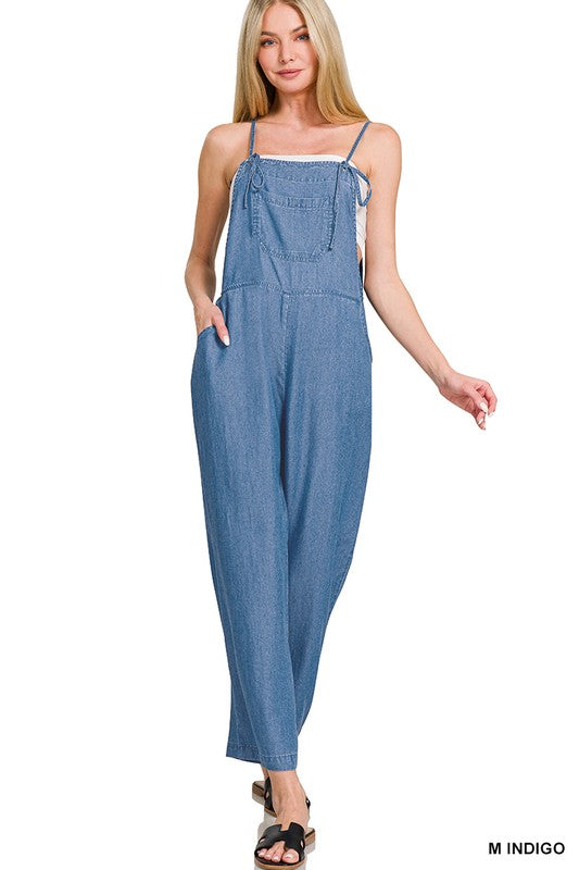Adjustable Soft Denim Jumpsuit