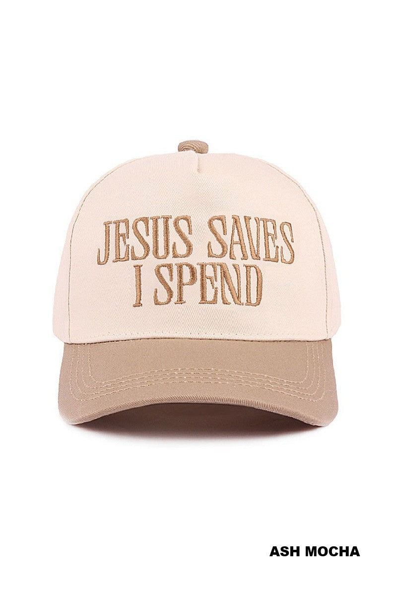Jesus Saves- I Spend Two Toned Hat