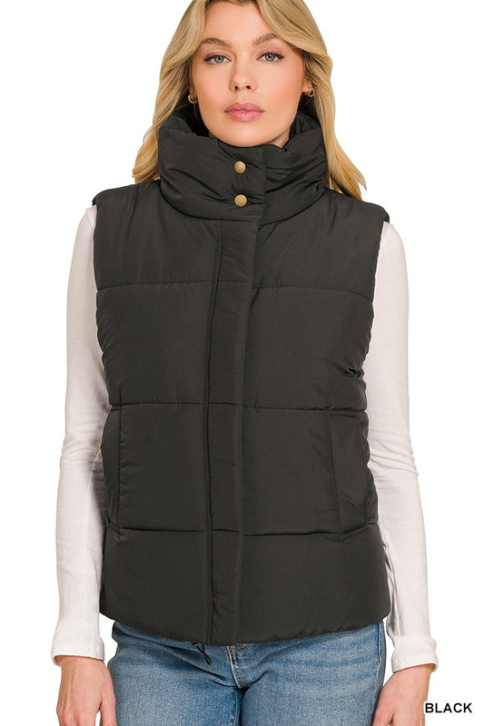 High Neck Puffer Vest
