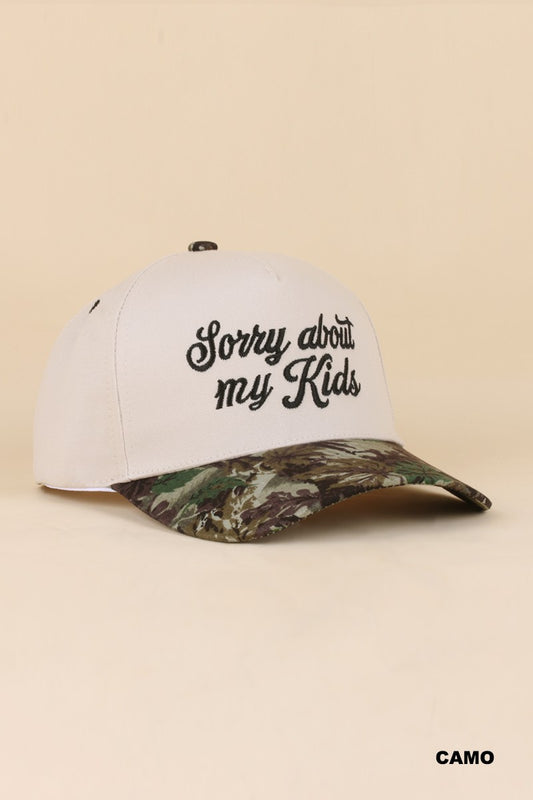 Sorry About My Kids 2 Toned Hat