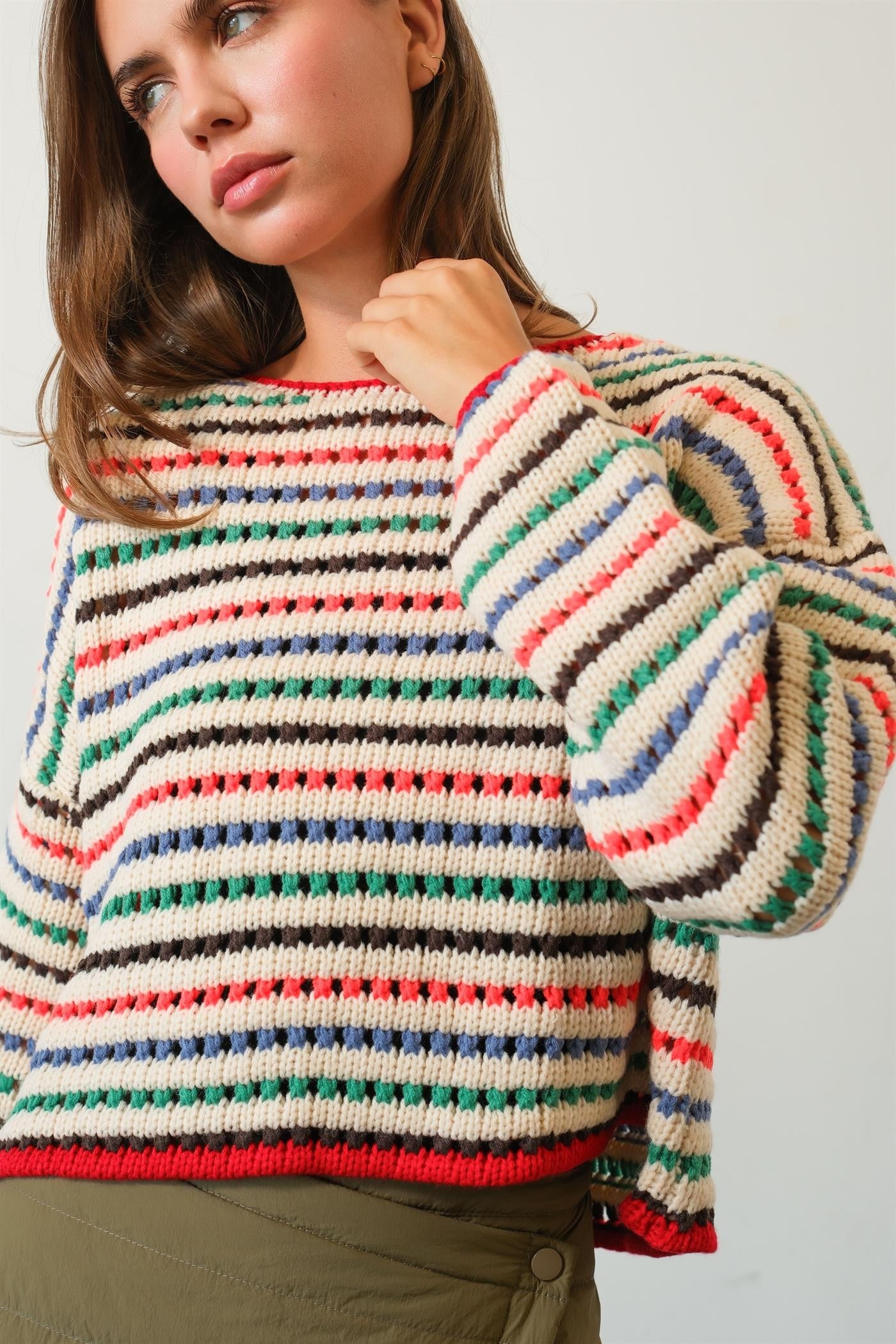 Multi-Colored Striped Sweater