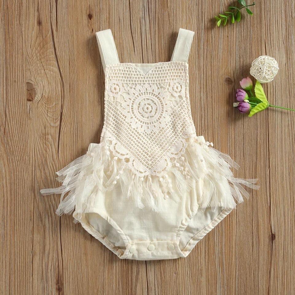 Kids Ivory Lace Romper
