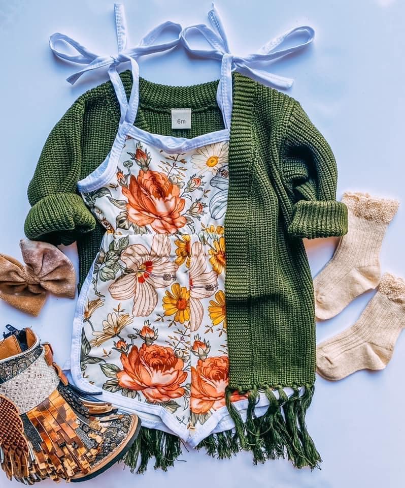 Fall Vintage Floral Romper
