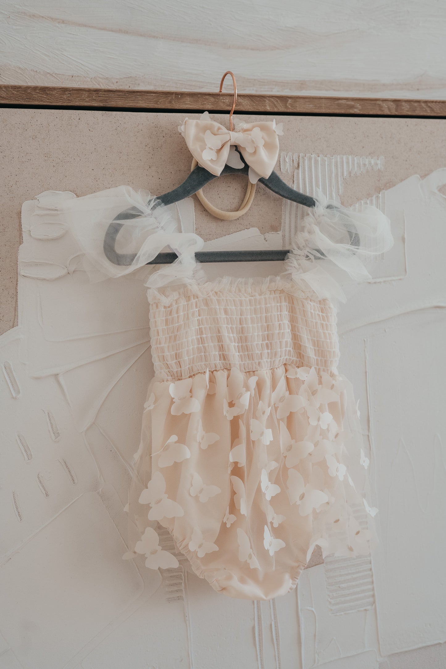 Kids 3-D Butterfly Mesh Romper