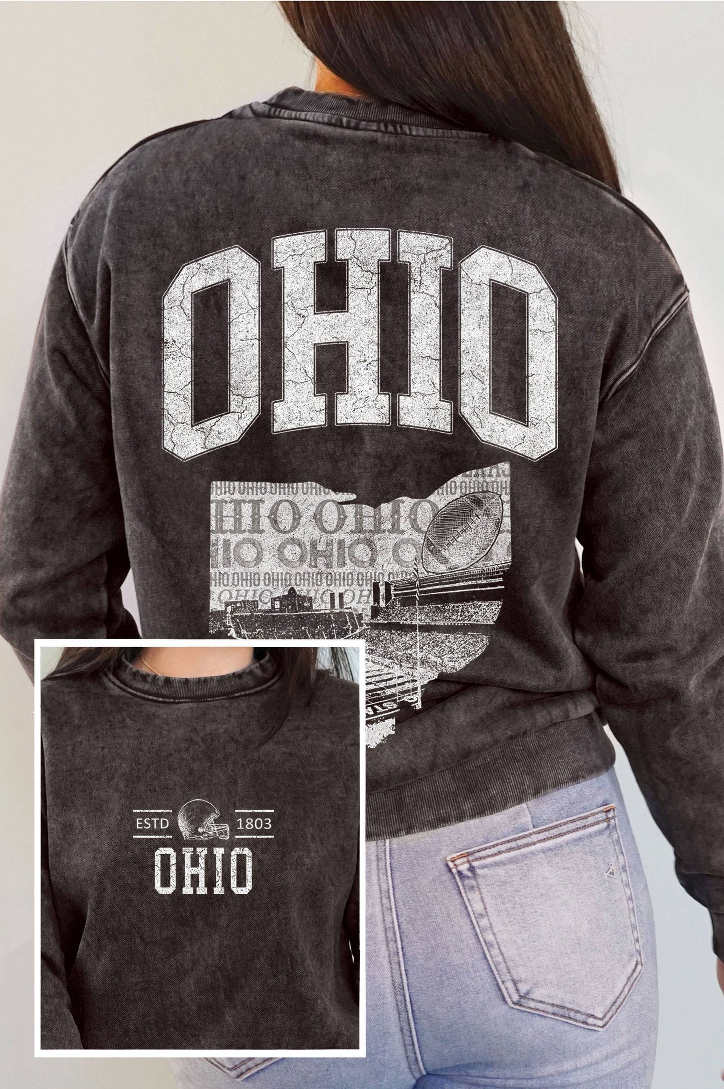 Back Ohio Graphic Mineral Wash Sweatshirt