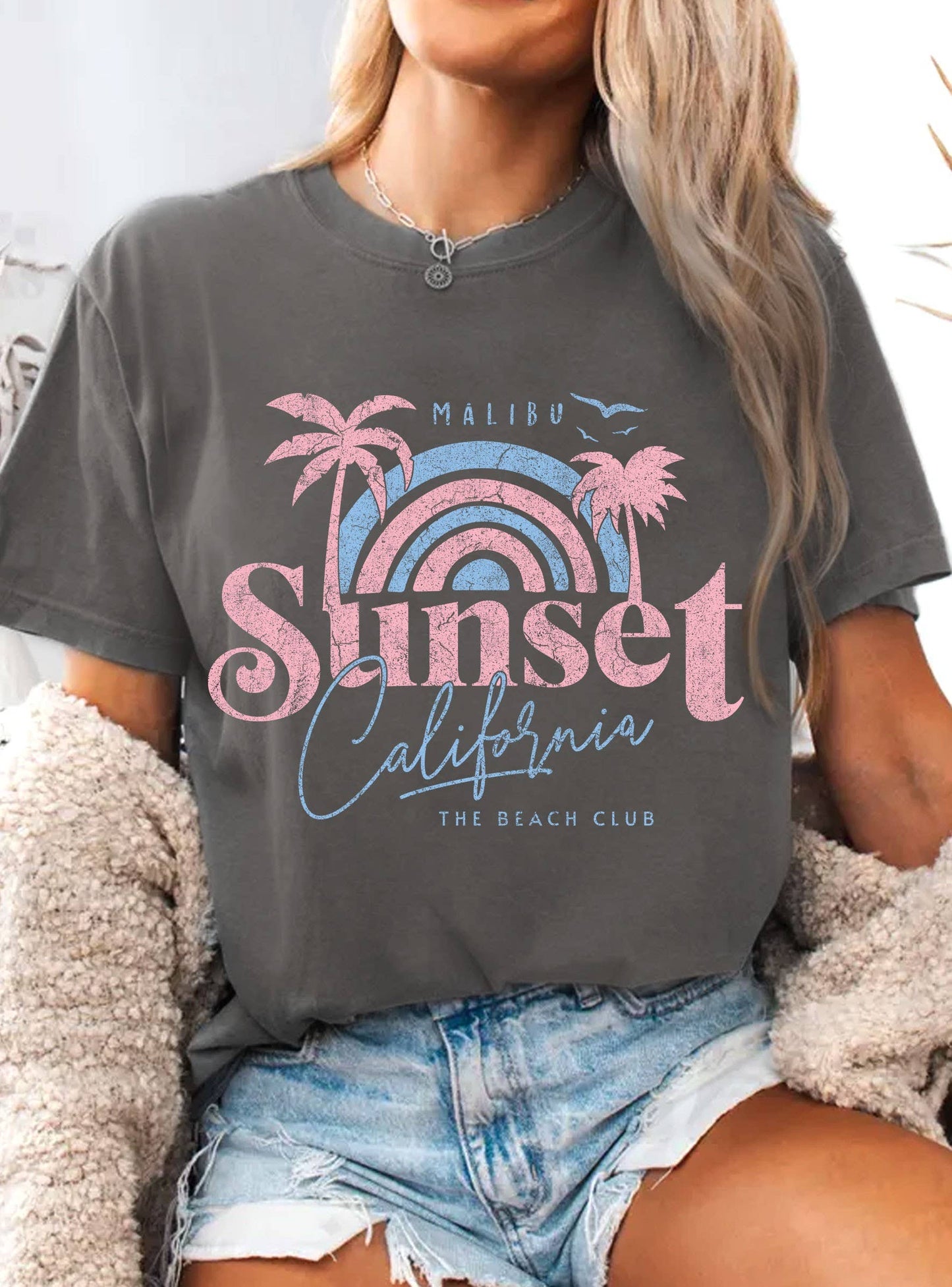 Malibu Sunset California Beach Club Graphic Tee