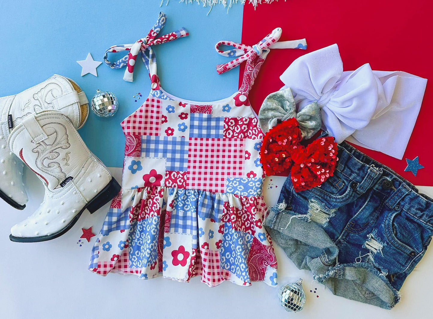 Kids Patchwork Peplum Top