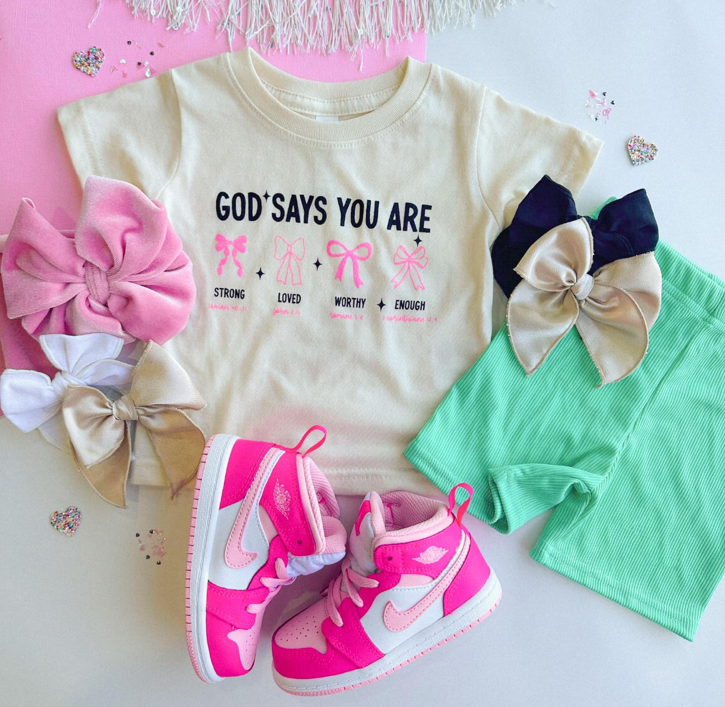Kids God Says Bow Graphic Tee