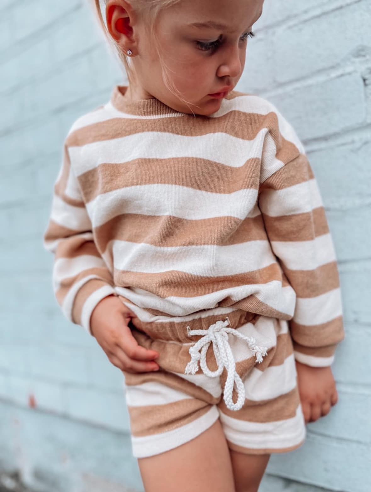Kids Stripe Crew and Short Set