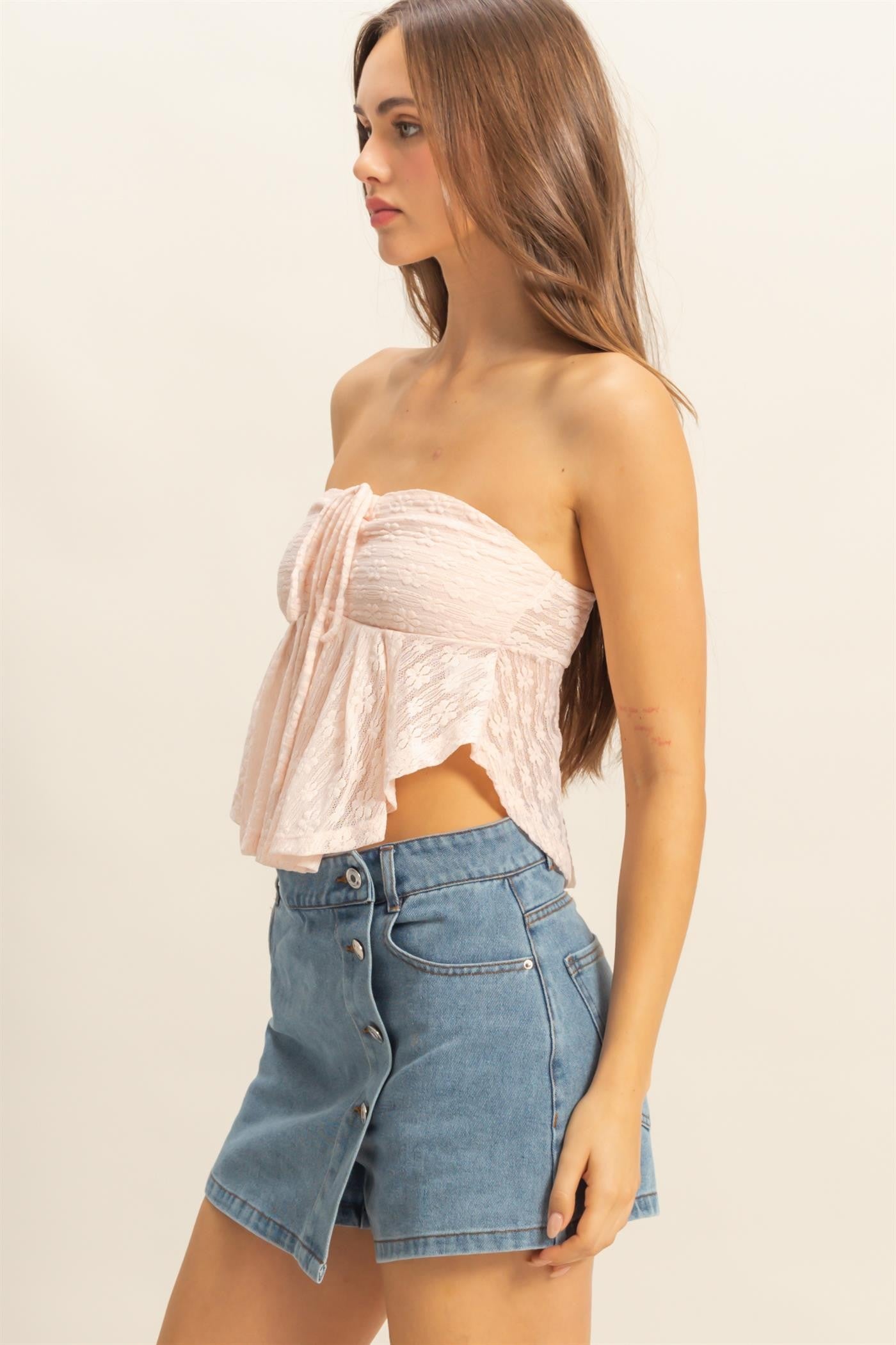 Cross Front Denim Skort