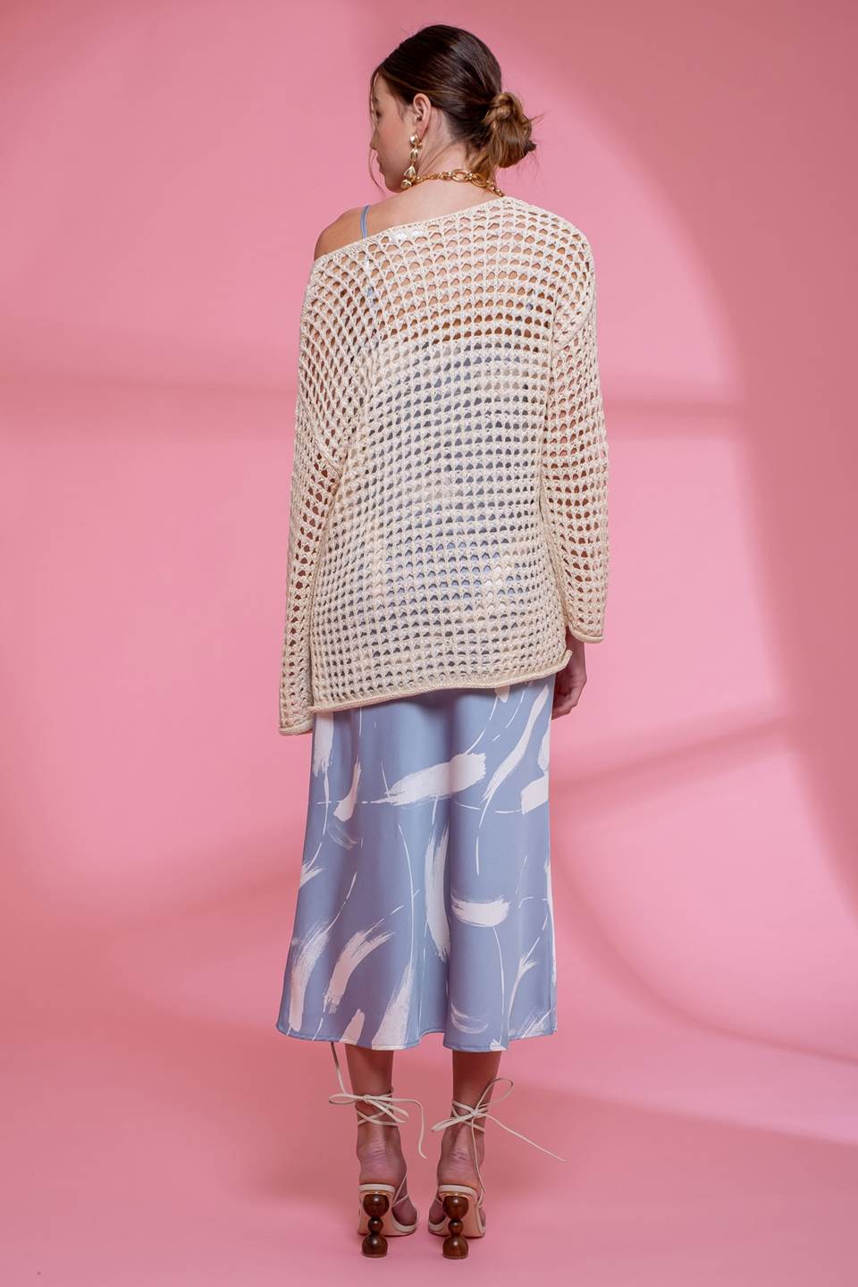 Oversized Crochet Knit Sweater