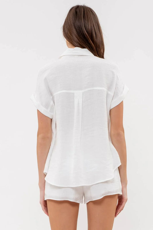 Short Sleeve Button Up Pocket Shirt