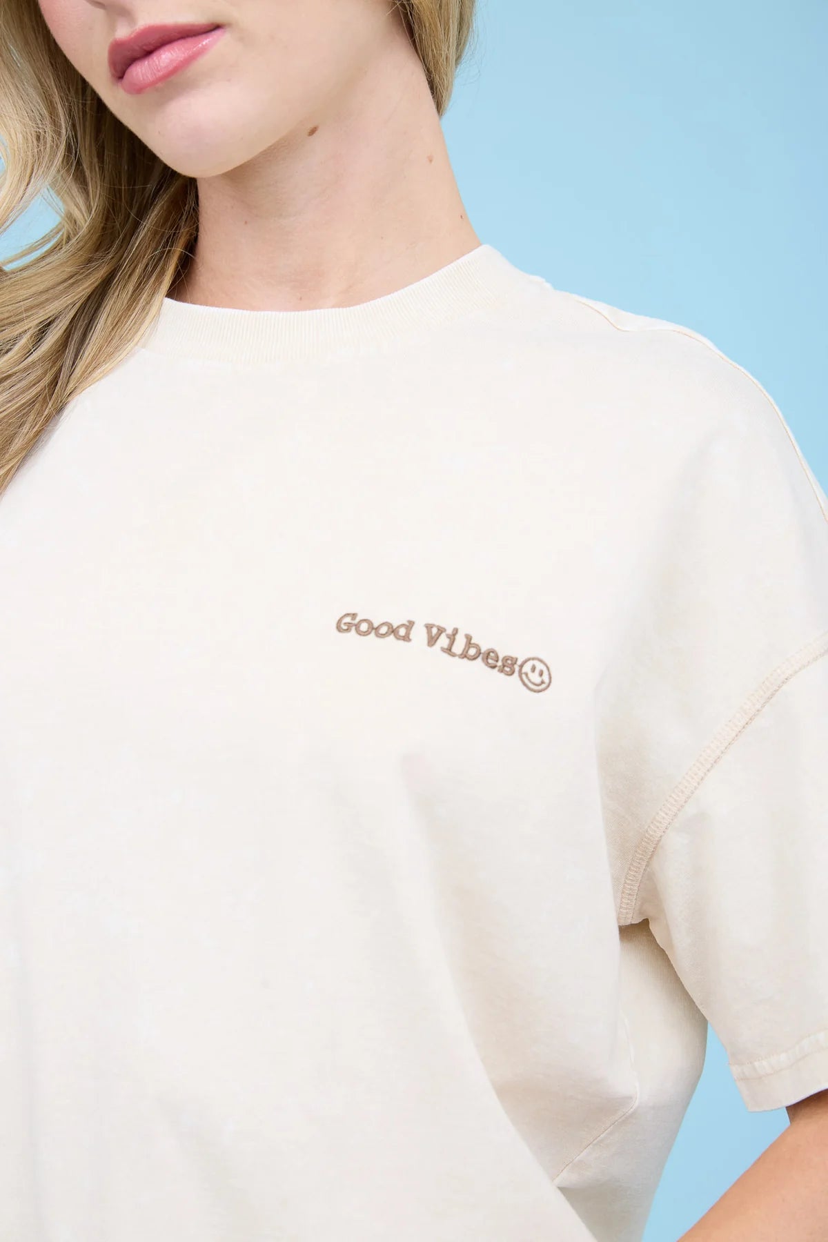 Good Vibes Embroidered T-Shirt