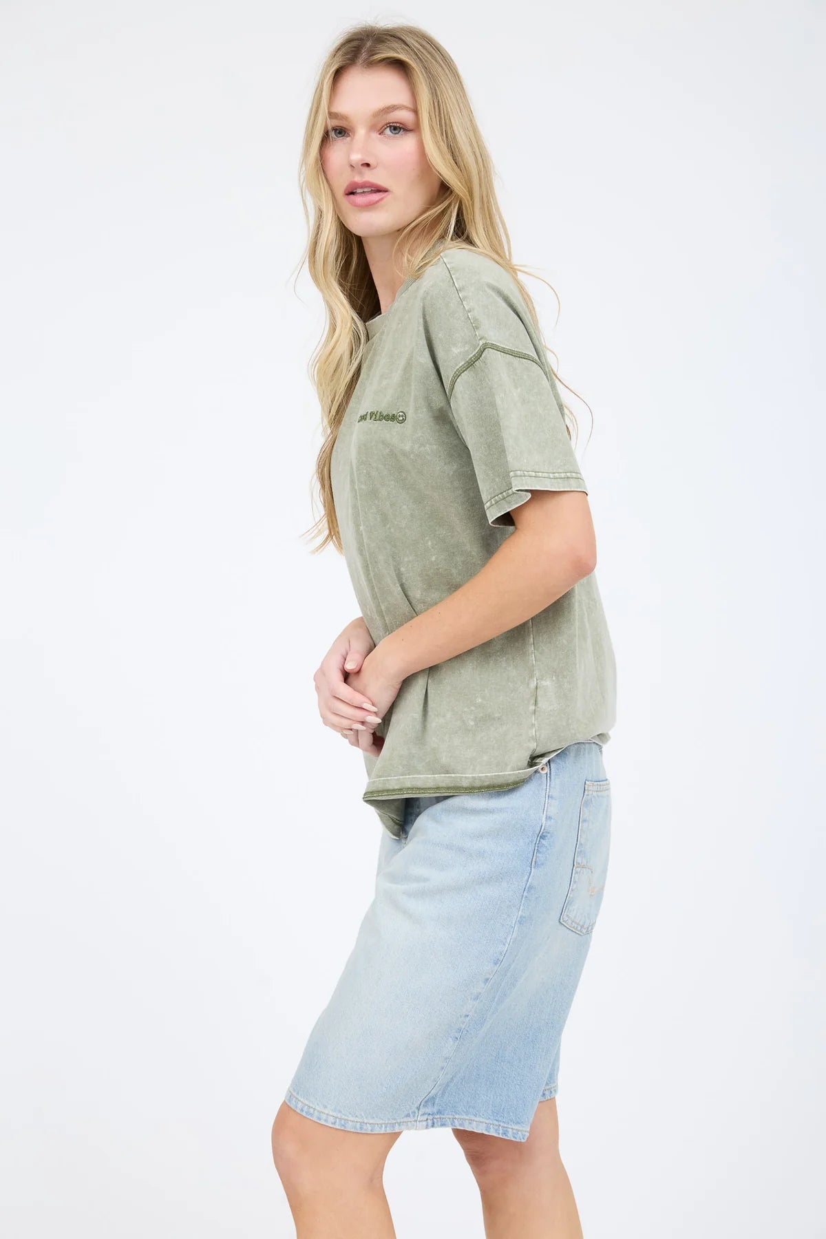 Good Vibes Embroidered T-Shirt