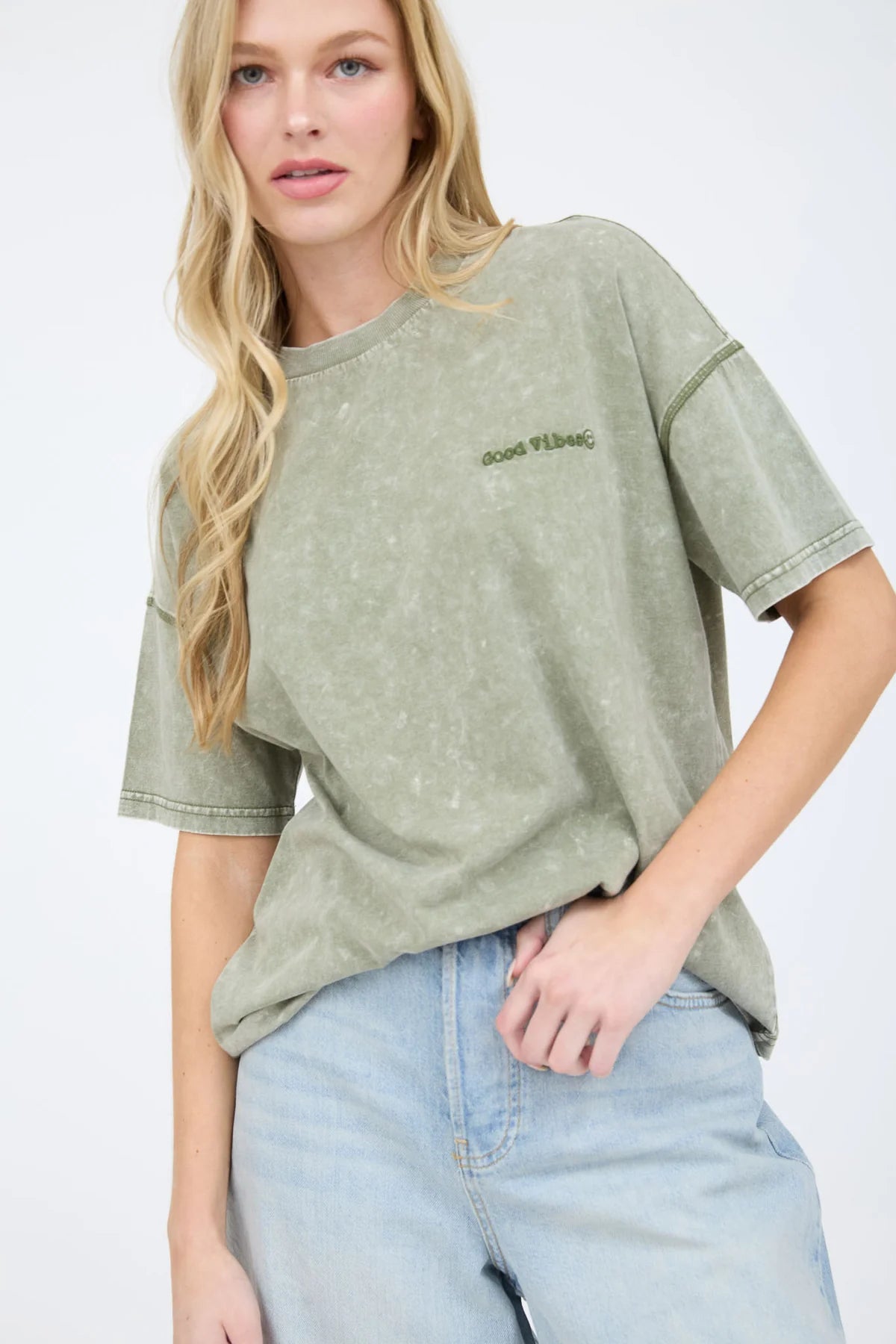 Good Vibes Embroidered T-Shirt