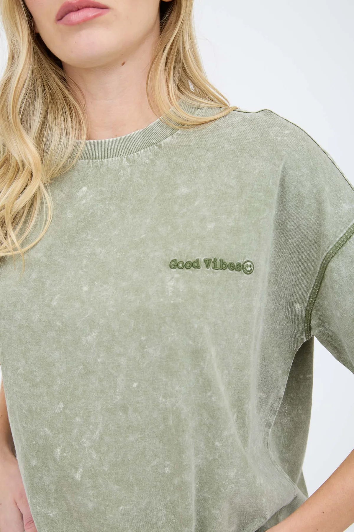 Good Vibes Embroidered T-Shirt