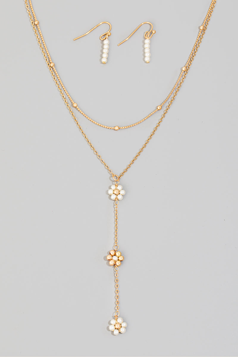 Pearl Flower Layered Necklace