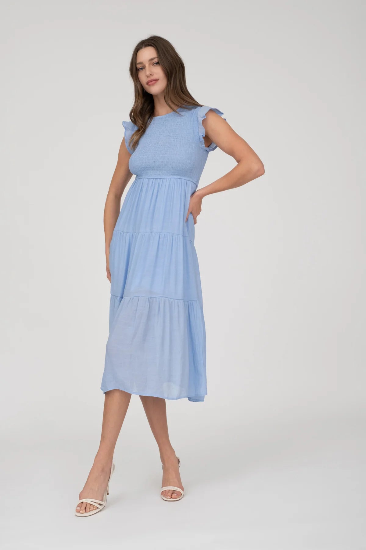 Smocked Midi Dress
