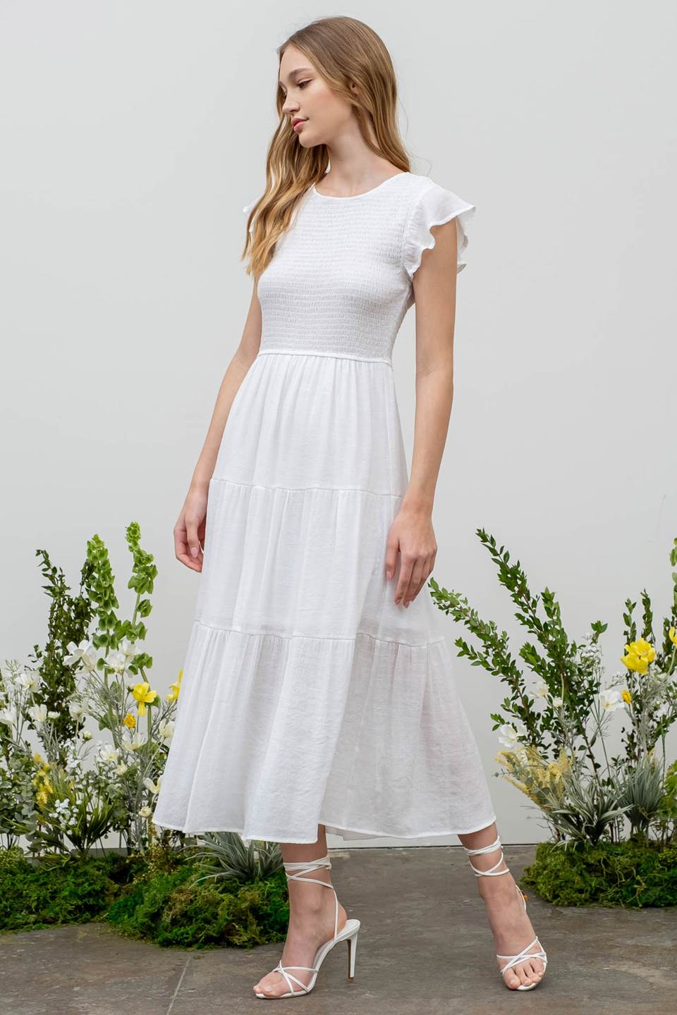 Smocked Midi Dress