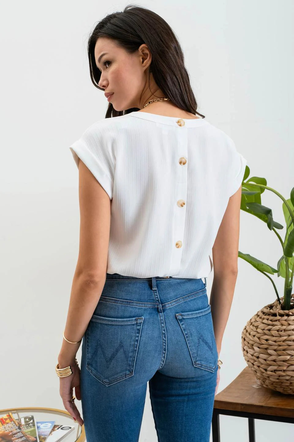 Floral Eyelet Detail Woven Top
