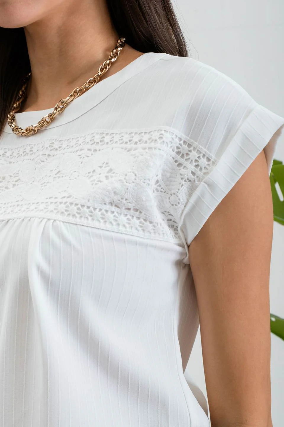 Floral Eyelet Detail Woven Top
