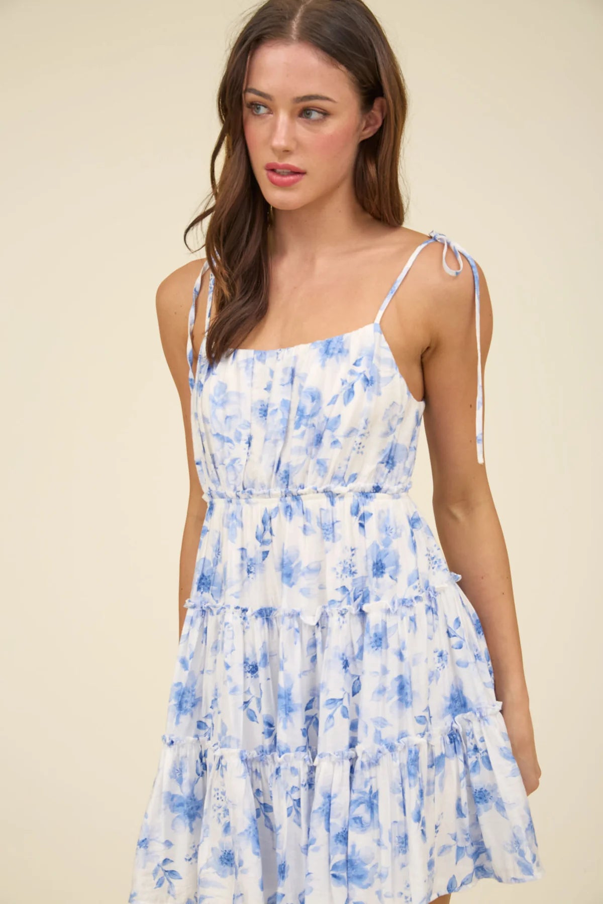 Floral Tie Back Mini Dress