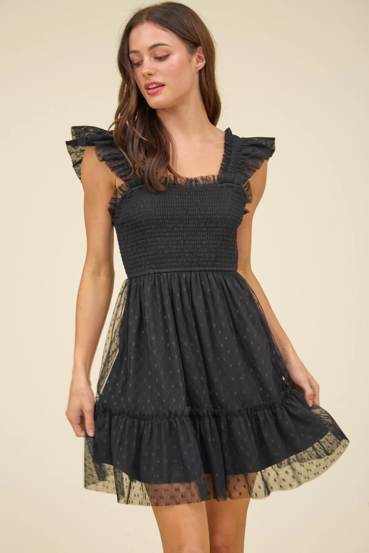Polka Dot Tulle Mini Dress