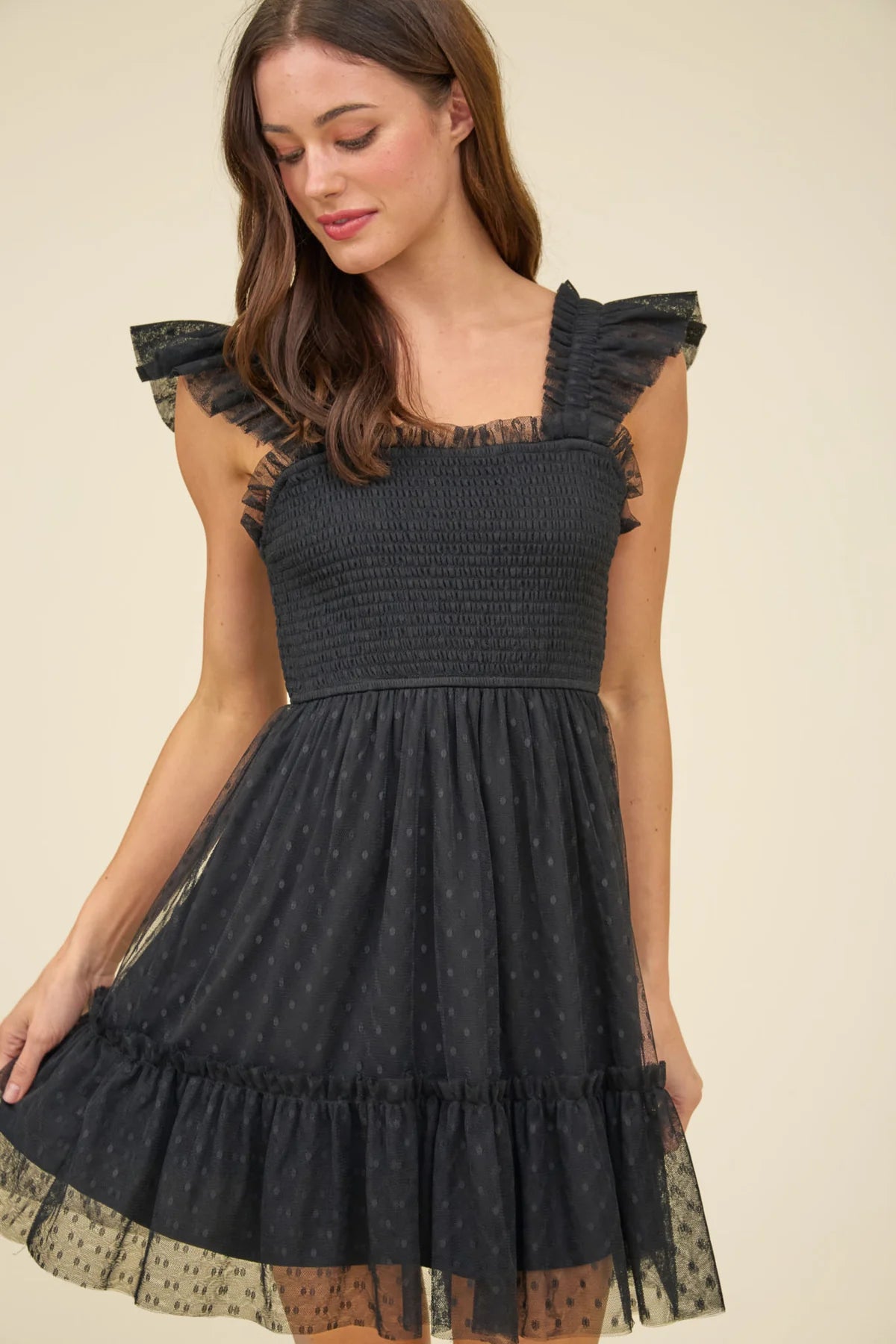 Polka Dot Tulle Mini Dress