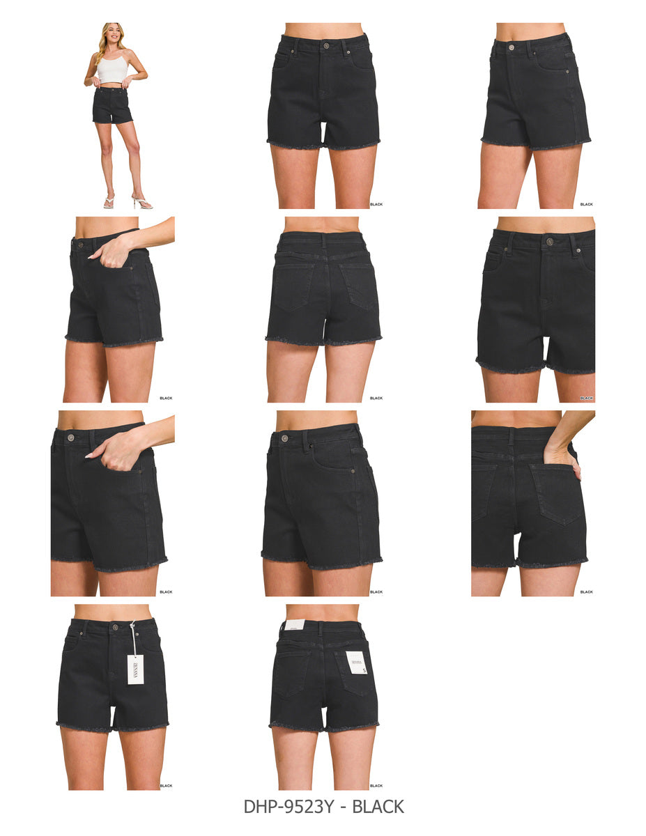 Raw Frayed Hem Denim Shorts