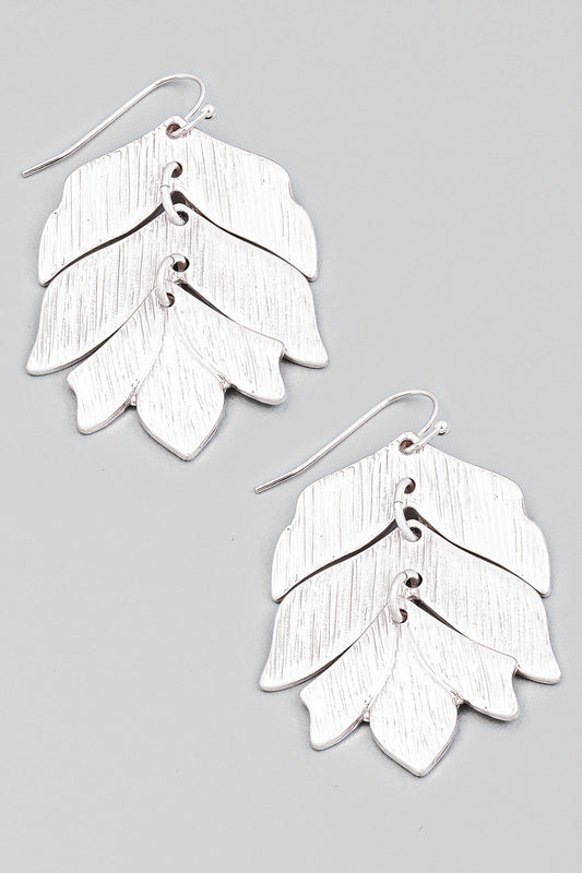 Brush Metallic Leaf Earring