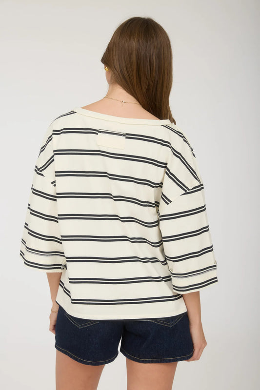 Oversized Raw Edge Short Sleeve Tee