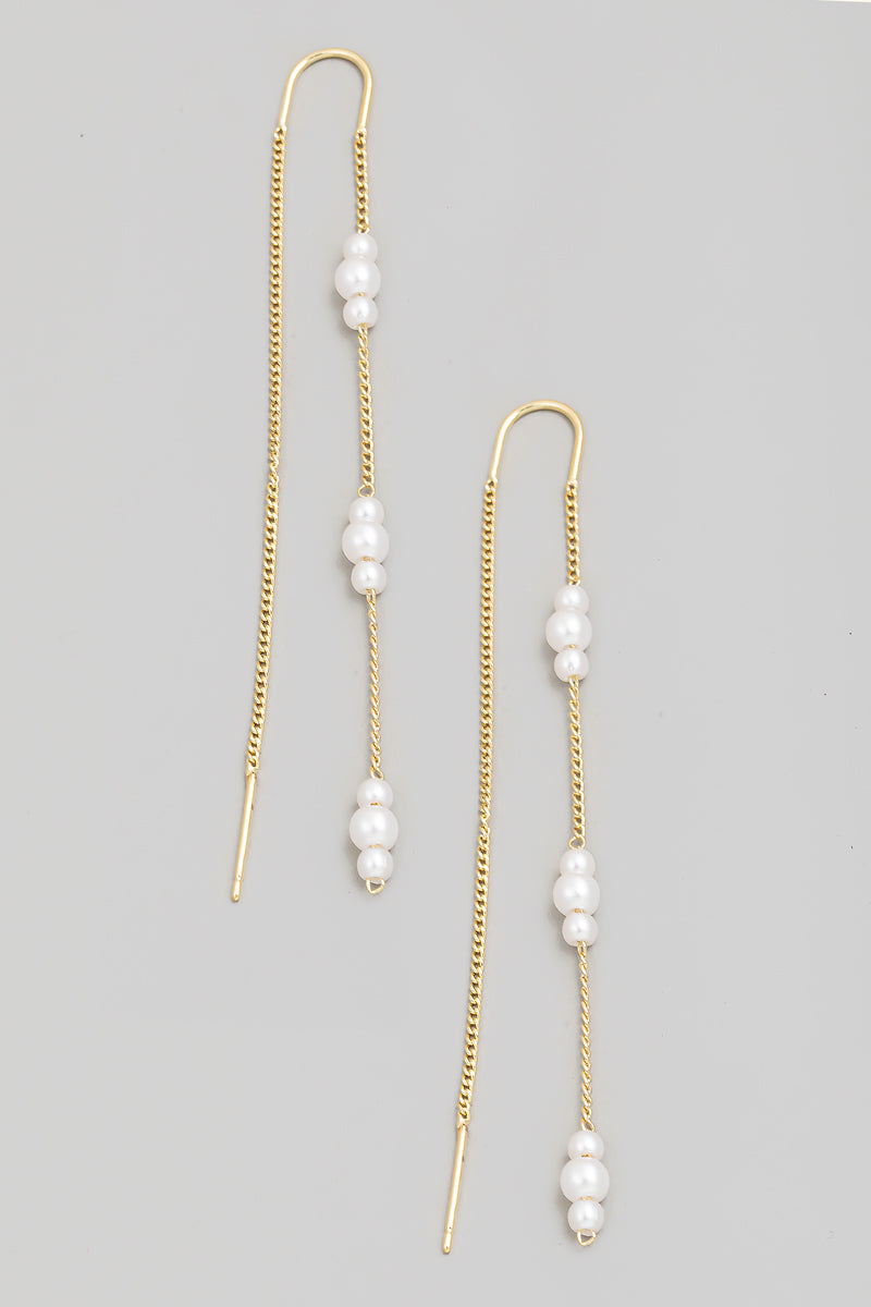 Pearl Bead Pull Thru Earring