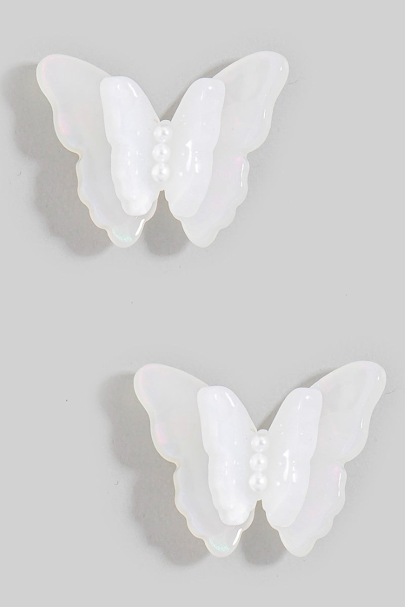 Acetate Butterfly Stud Earrings